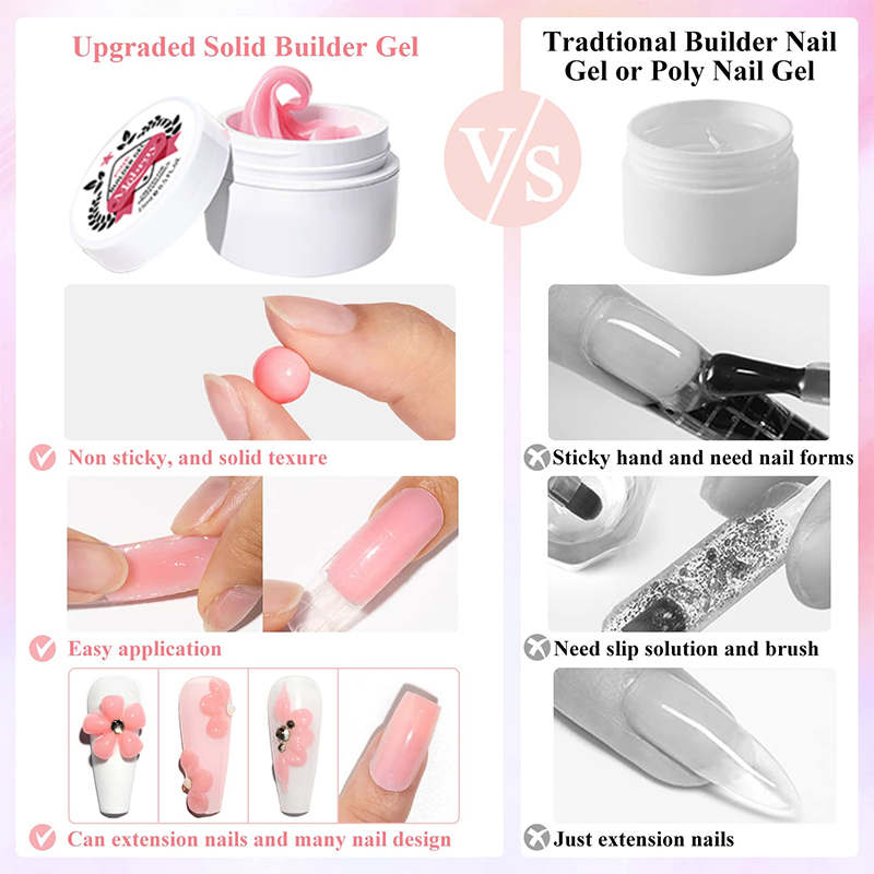 New Upgrade Solid Builder Nail Gel for Carving Salon Home Use