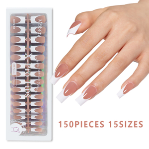 Manufacturer Supplied White French Style Press on Nail