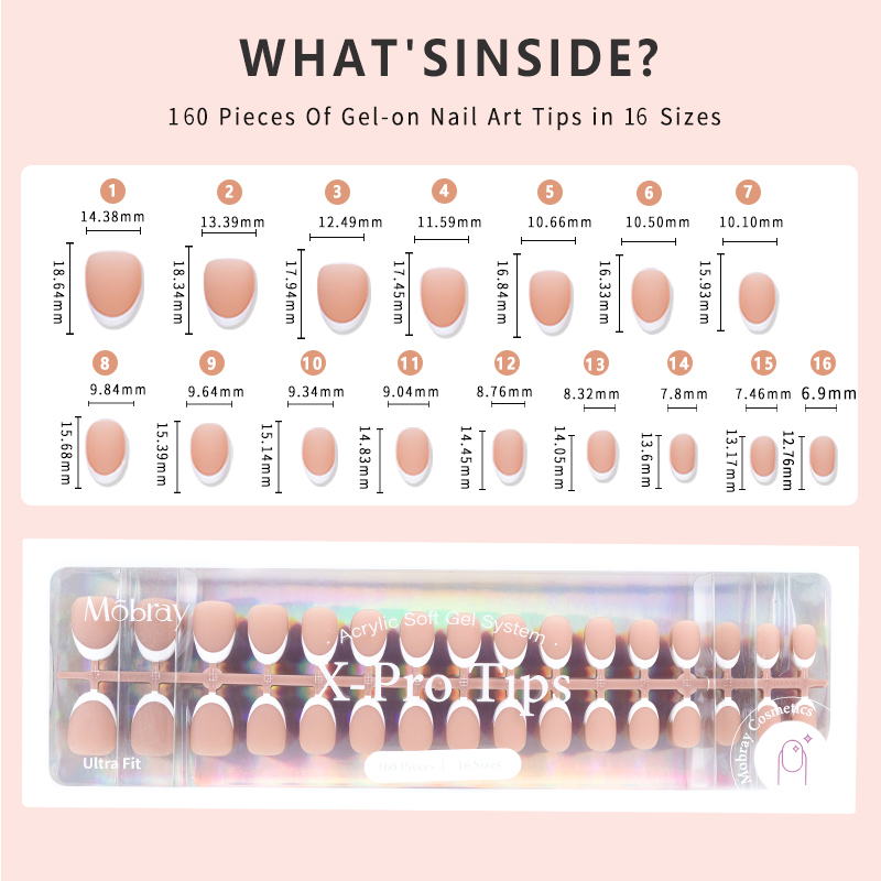 118 press on nail size