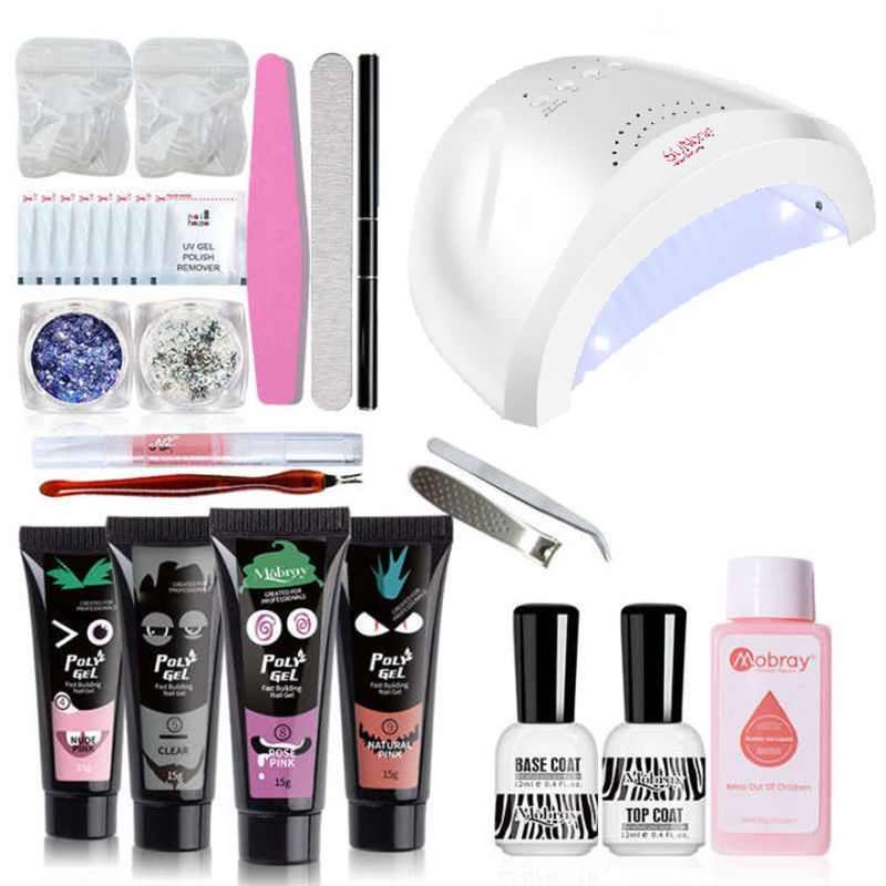 Free Sample Extesnion Poly Gel Kits With LED Lamp Wholesale Price Private Label
