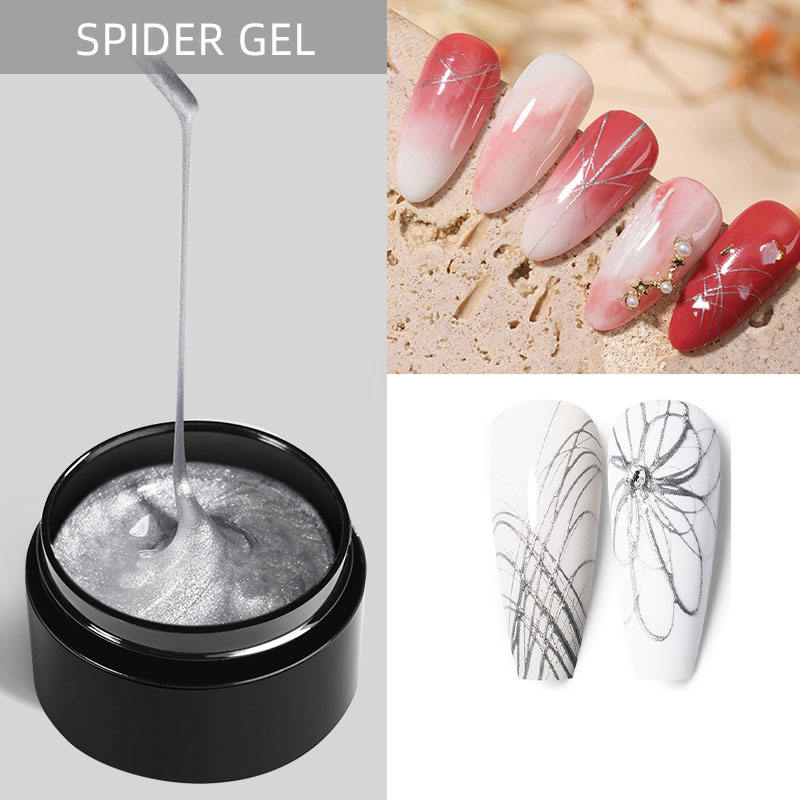 3D Embellishments on spider gel nail polish
