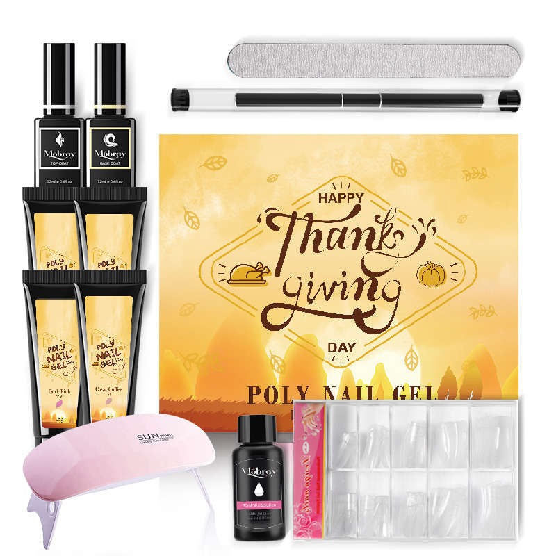 Wholesale Christmas Nail Gift Poly Gel Kits Private Label Customized Packing