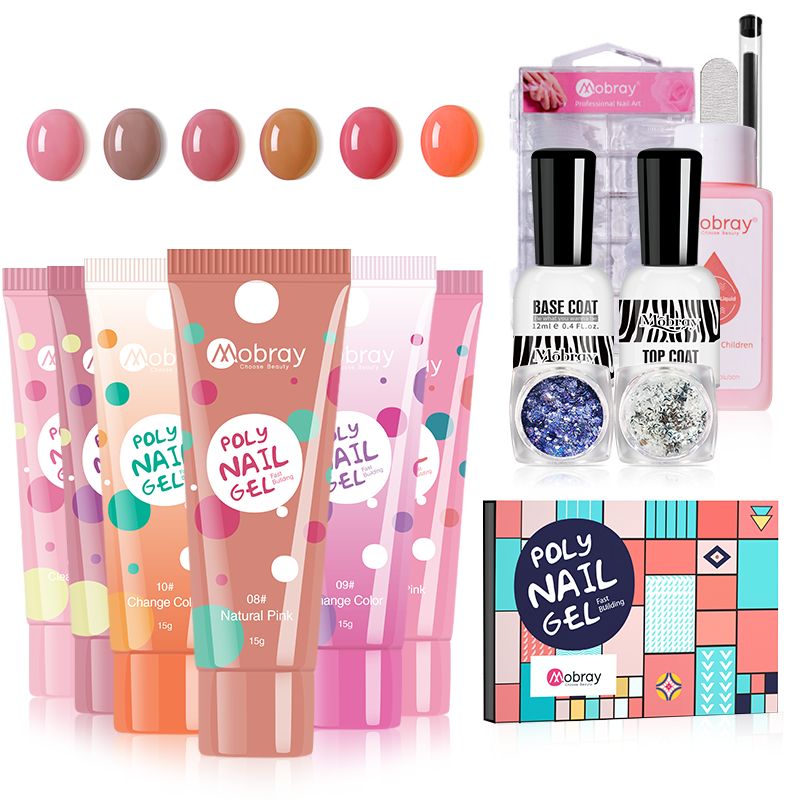 Poly gel Starter kit Private label 15g 6pcs Poly gel Kit | Mobray Gel