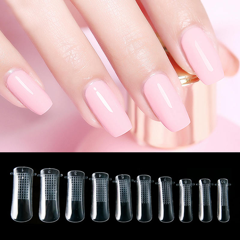 C Curve French Nail Tips Extra Long for Full Cover Extension Poly Gel 100 Pcs