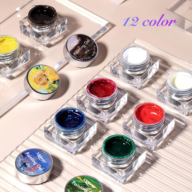 12 Colors Nail Art Painting Gel Polish with Low Price