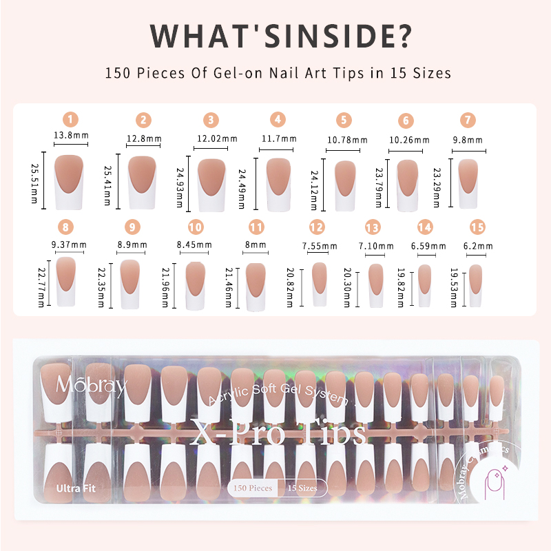 117 press on nail size