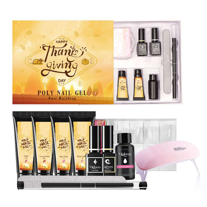 Wholesale Christmas Nail Gift Poly Gel Kits Private Label Customized Packing